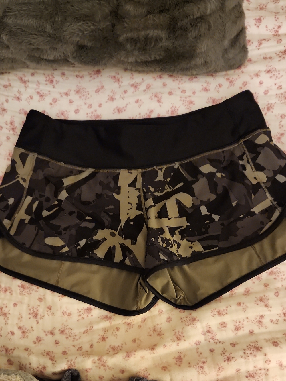 lululemon athletica Olive & Black Camo-Print Athletic Shorts